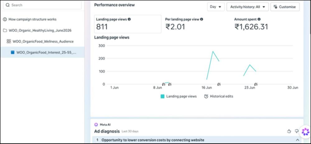 Meta Ads landing page views