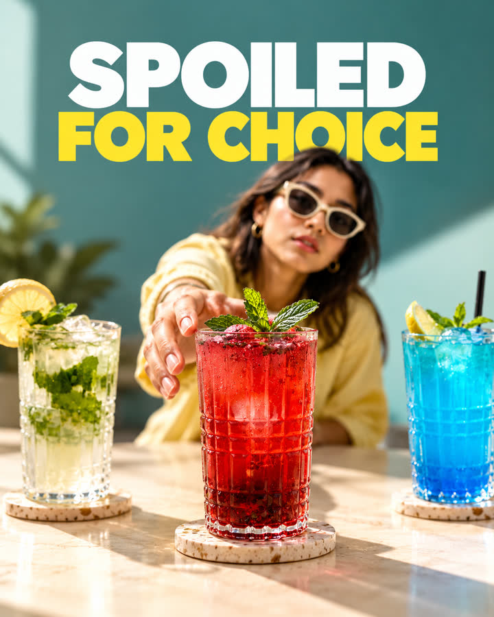 Spoiled for Choice mocktail ad